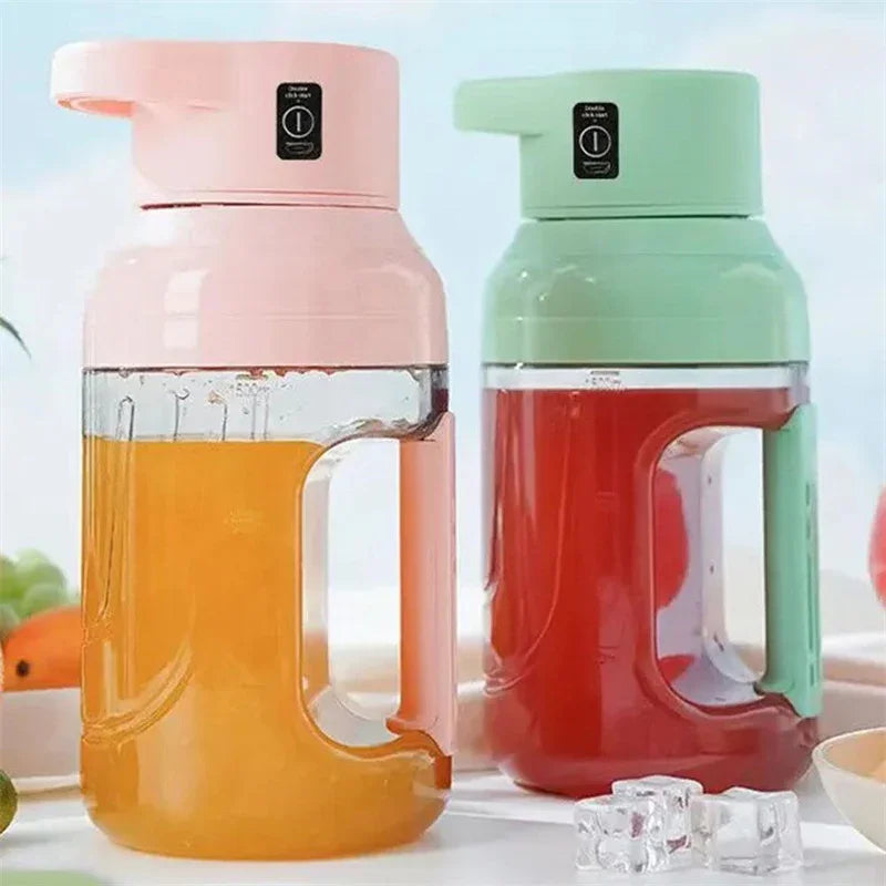 Portable Electric Juicer Sapphire Blue Color Front View