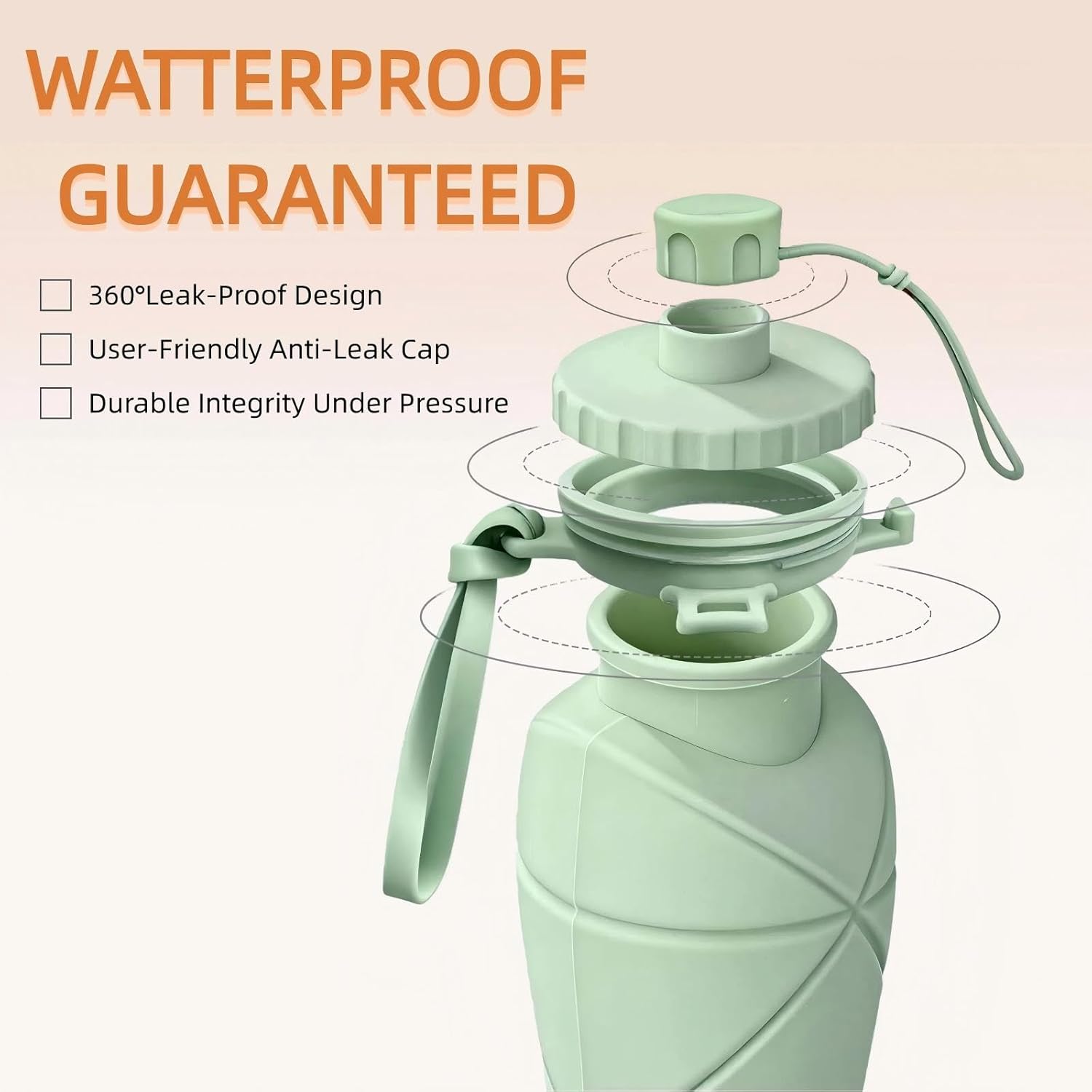 Compact folding water bottle for luggage