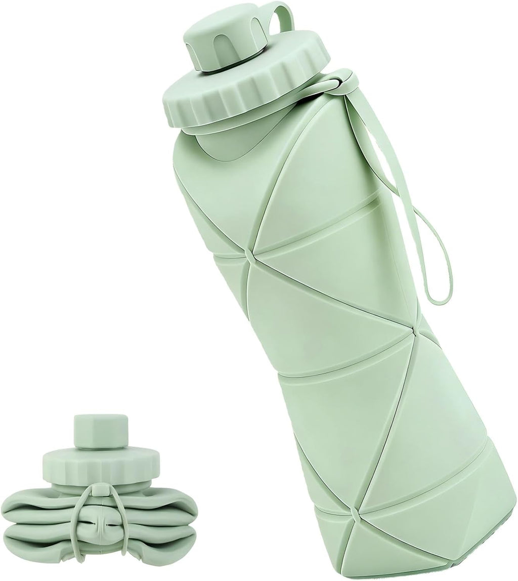 Foldable silicone water bottle for travel