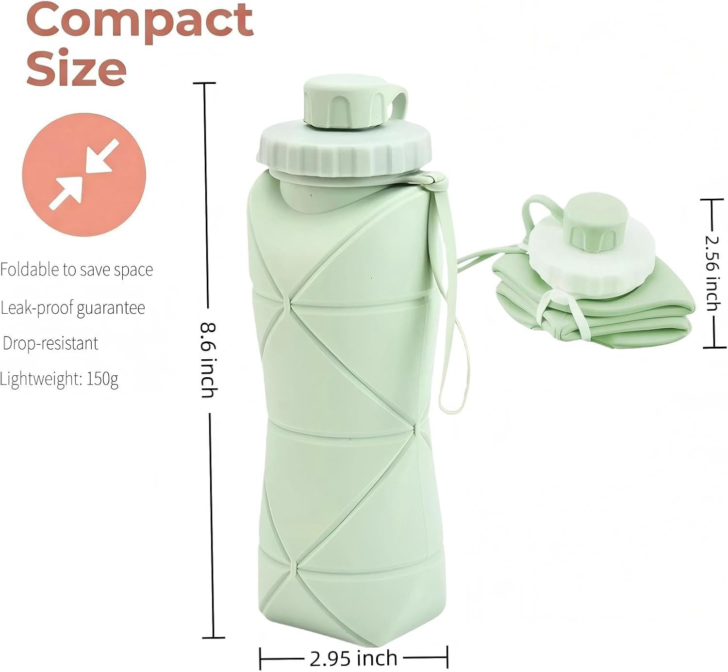 Leakproof travel water bottle for gym and hiking
